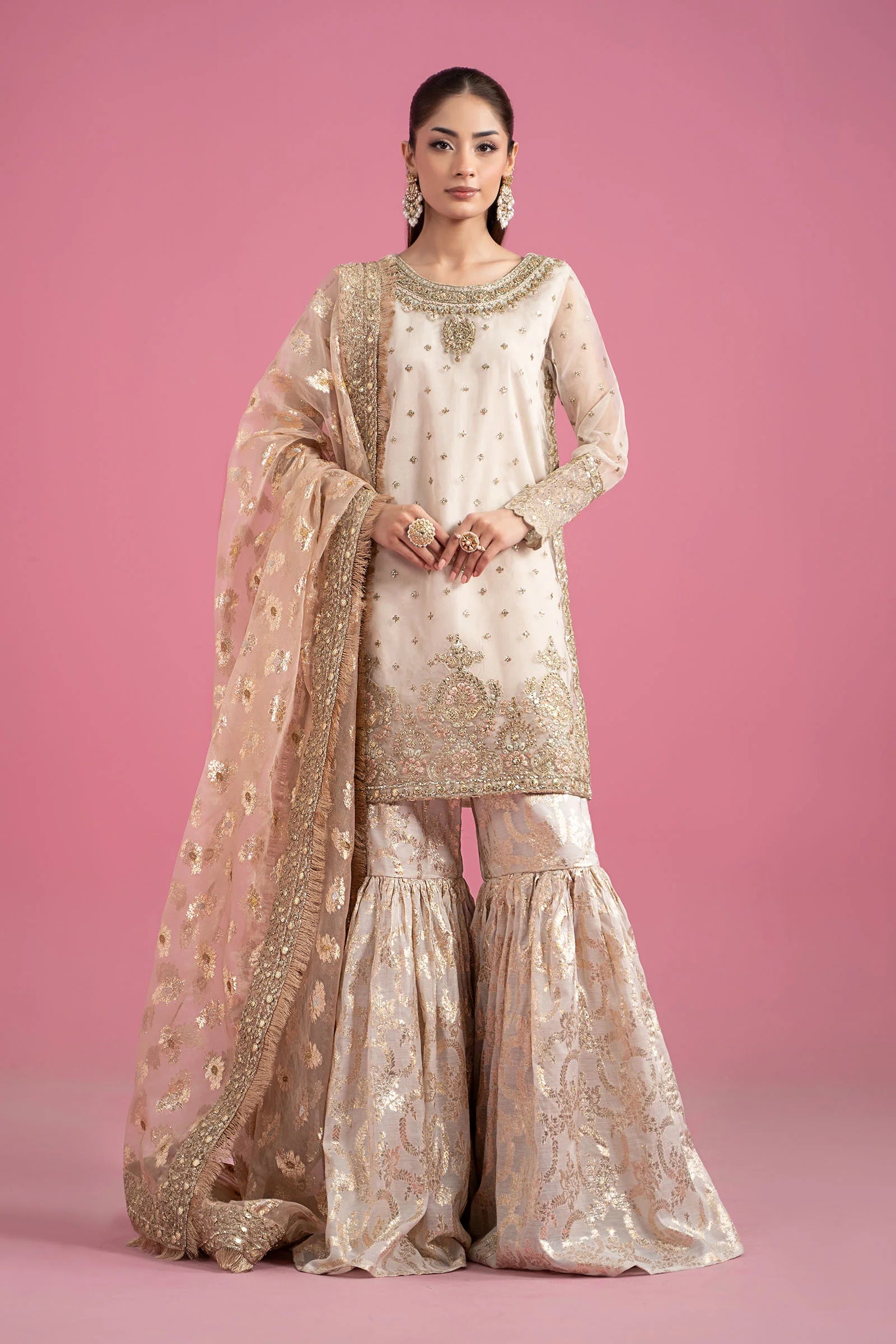 Maria B 3Pc Embroidered Organza Suit SF-EA24-06 gulbuy.com