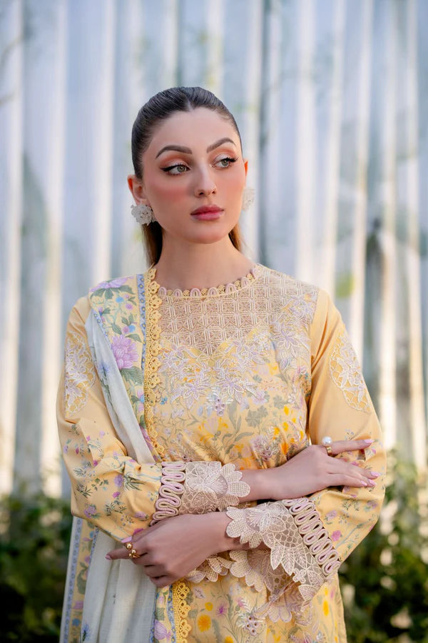 Aabyaan 3Pc Embroidered Lawn Suit NISA (AR-02) gulbuy.com