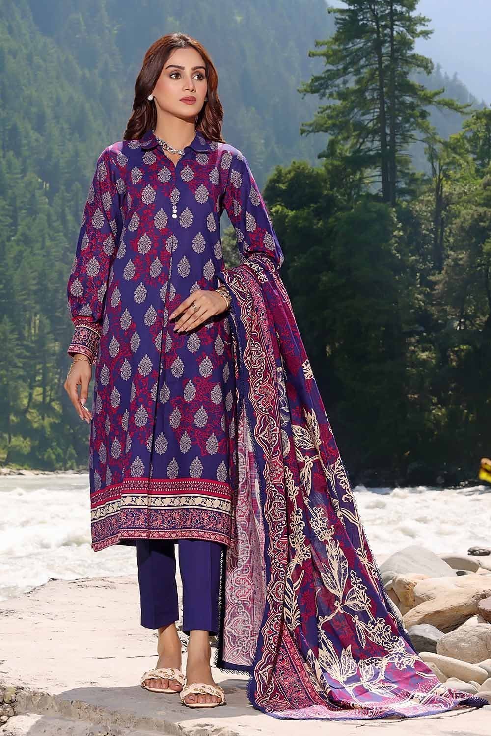 Gulahmed 3 Piece Khaddar Printed Suit (K-32013-A)