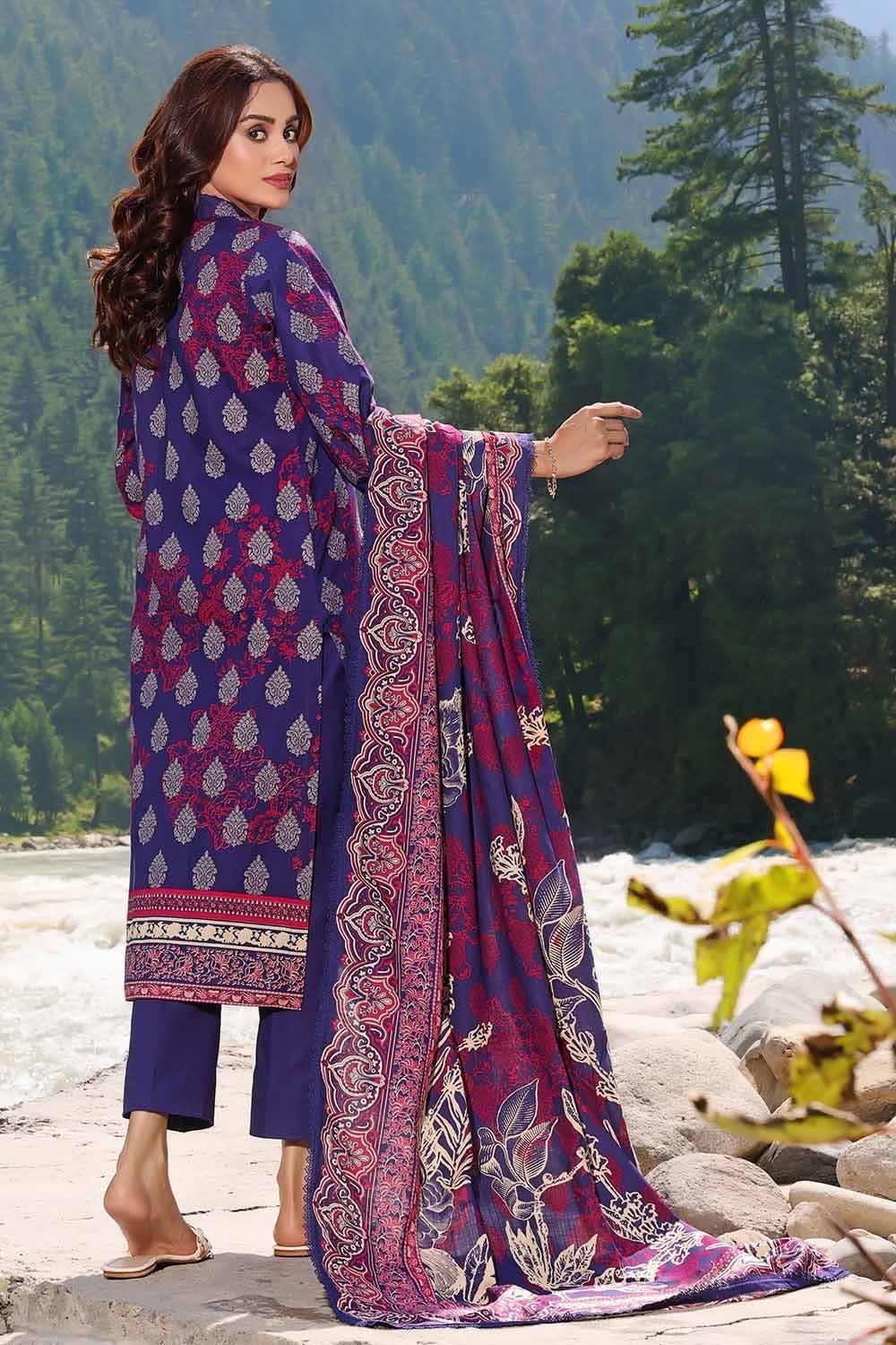 Gulahmed 3 Piece Khaddar Printed Suit (K-32013-A)