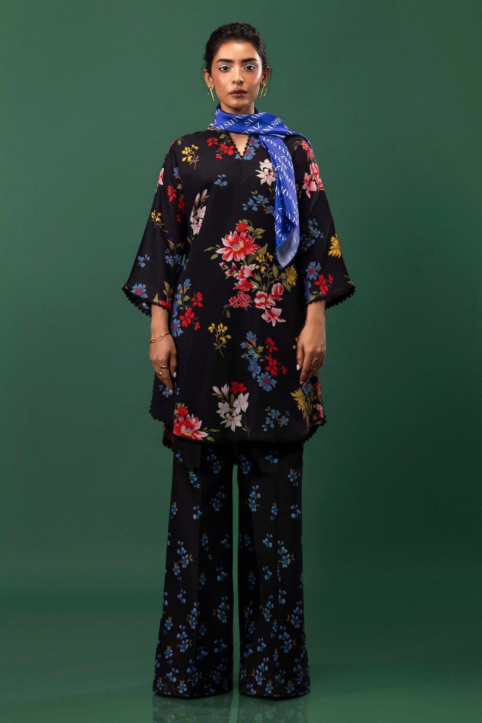 Sana Safinaz 2PC Embroidered &amp; Printed Linen Suit (H243-013B-2AC)