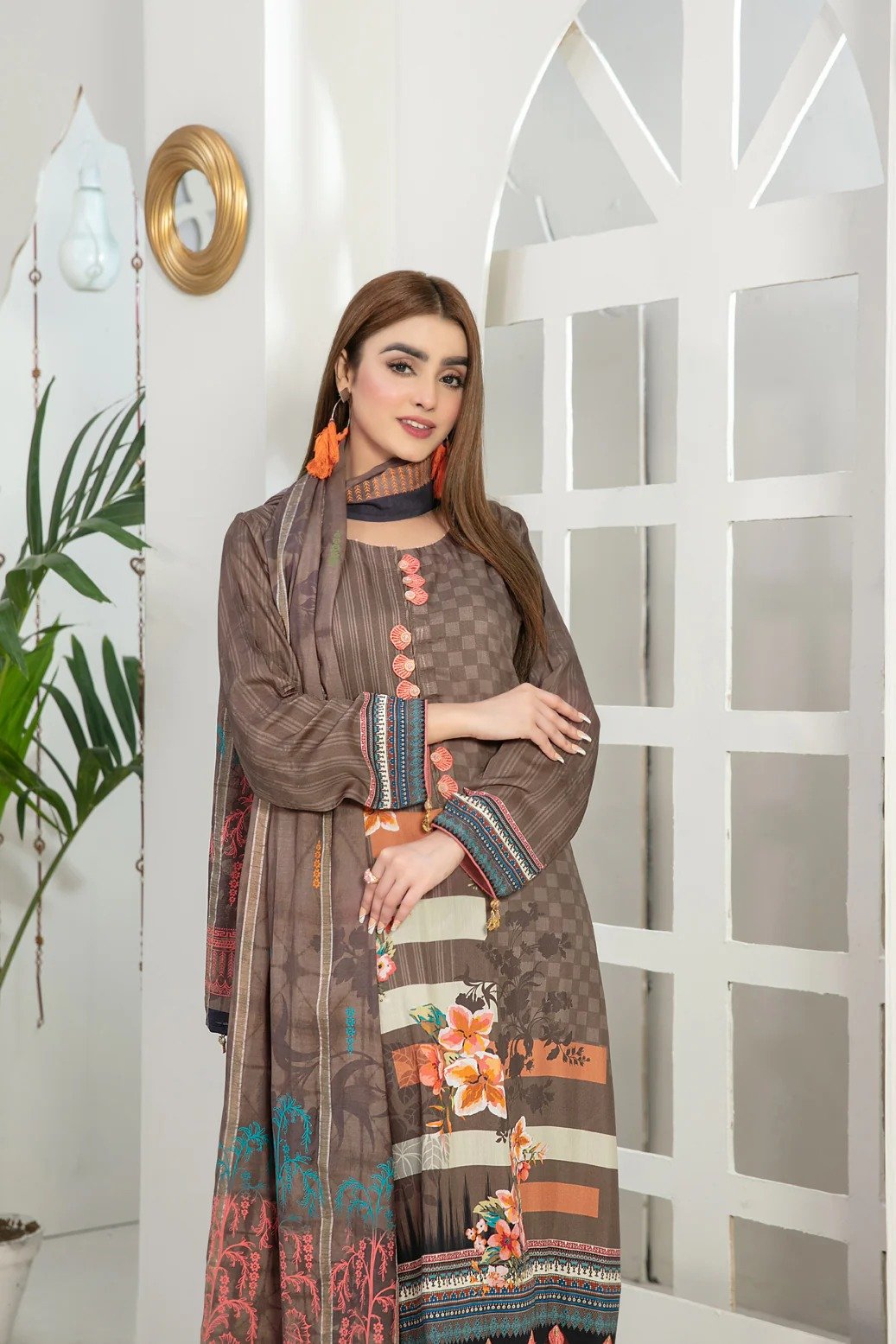 Tawakkal 3Pc Embroidered Lawn Suit D-7623-Zeenat gulbuy.com