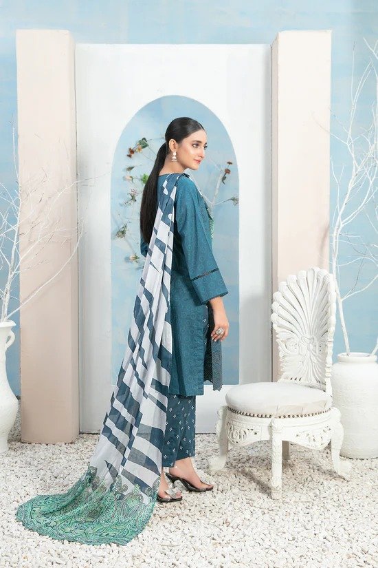 Tawakkal 3Pc Embroidered Lawn Suit D-3476-Faleha