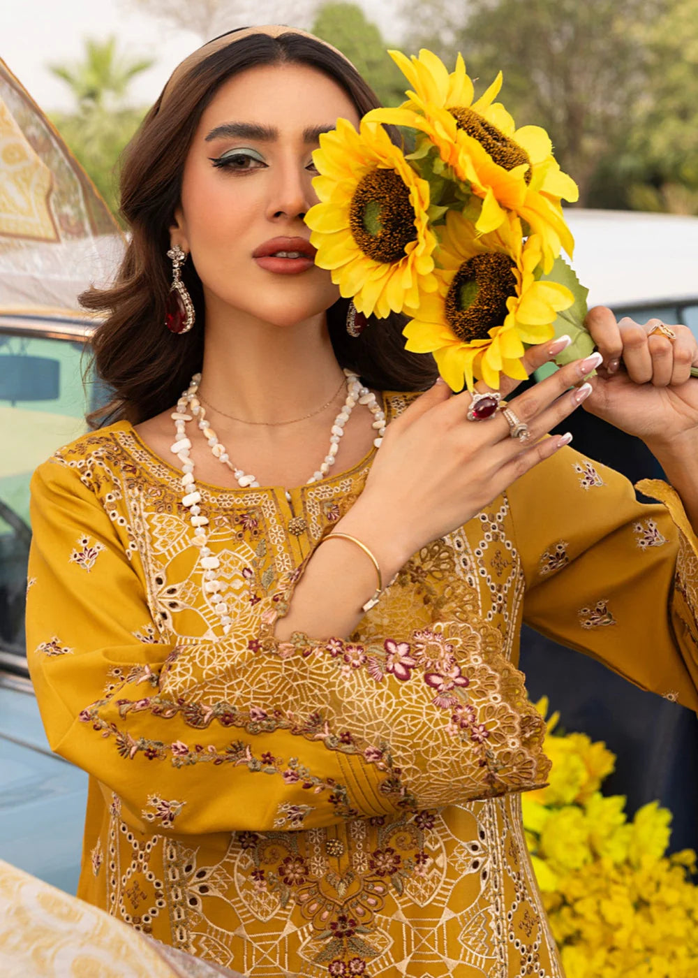 Imrozia 3Pc Embroidered Cotton Suit IP-125 HINA gulbuy.com