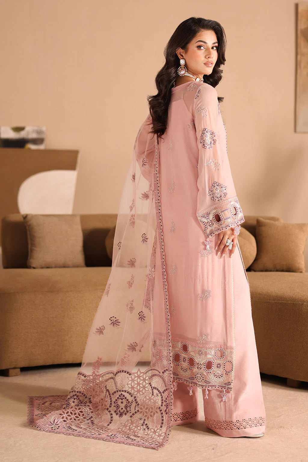 Ramsha 3Pc Embroidered Chiffon Suit K-301 gulbuy.com