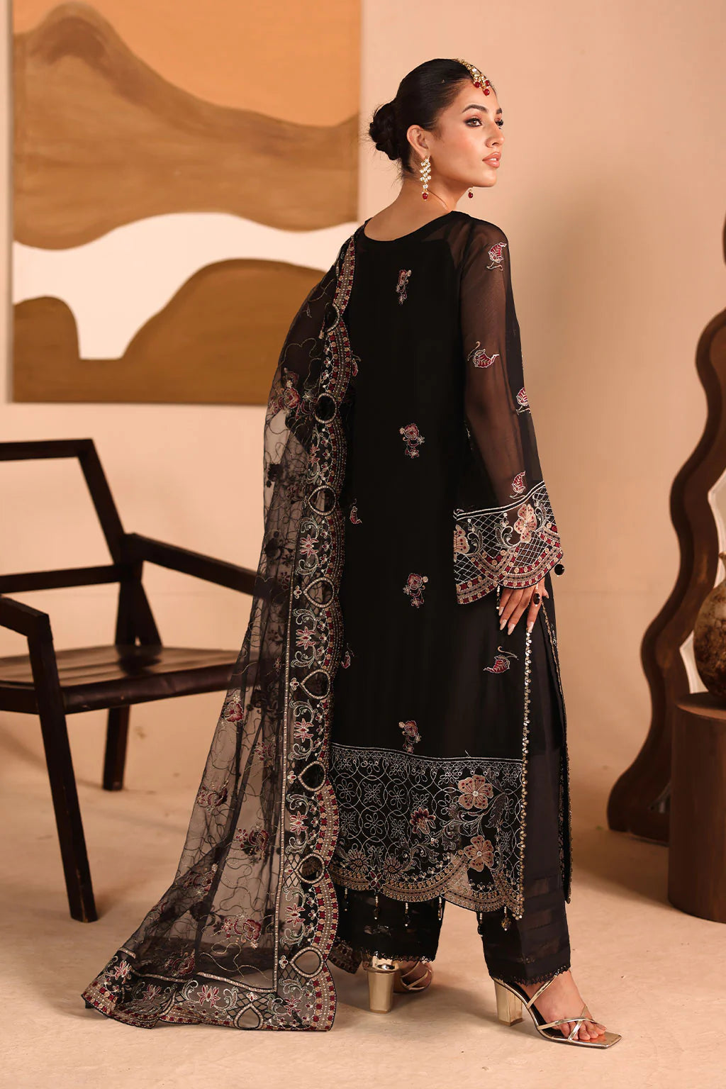 Ramsha 3Pc Embroidered Chiffon Suit K-304 gulbuy.com