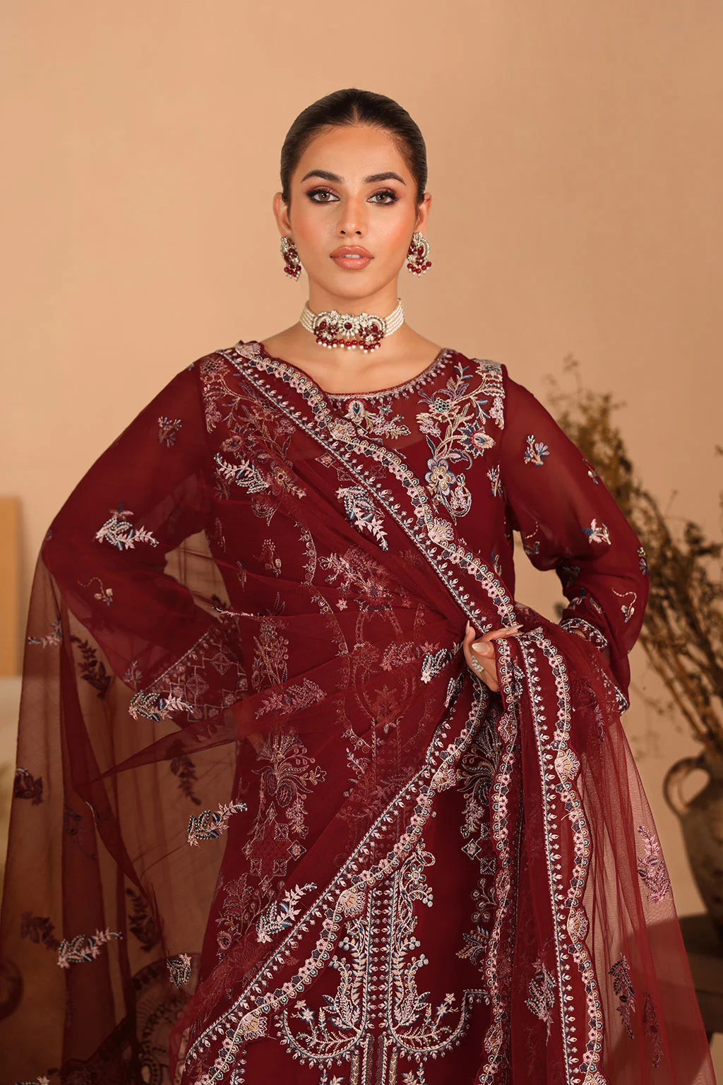 Ramsha 3Pc Embroidered Chiffon Suit K-306 gulbuy.com