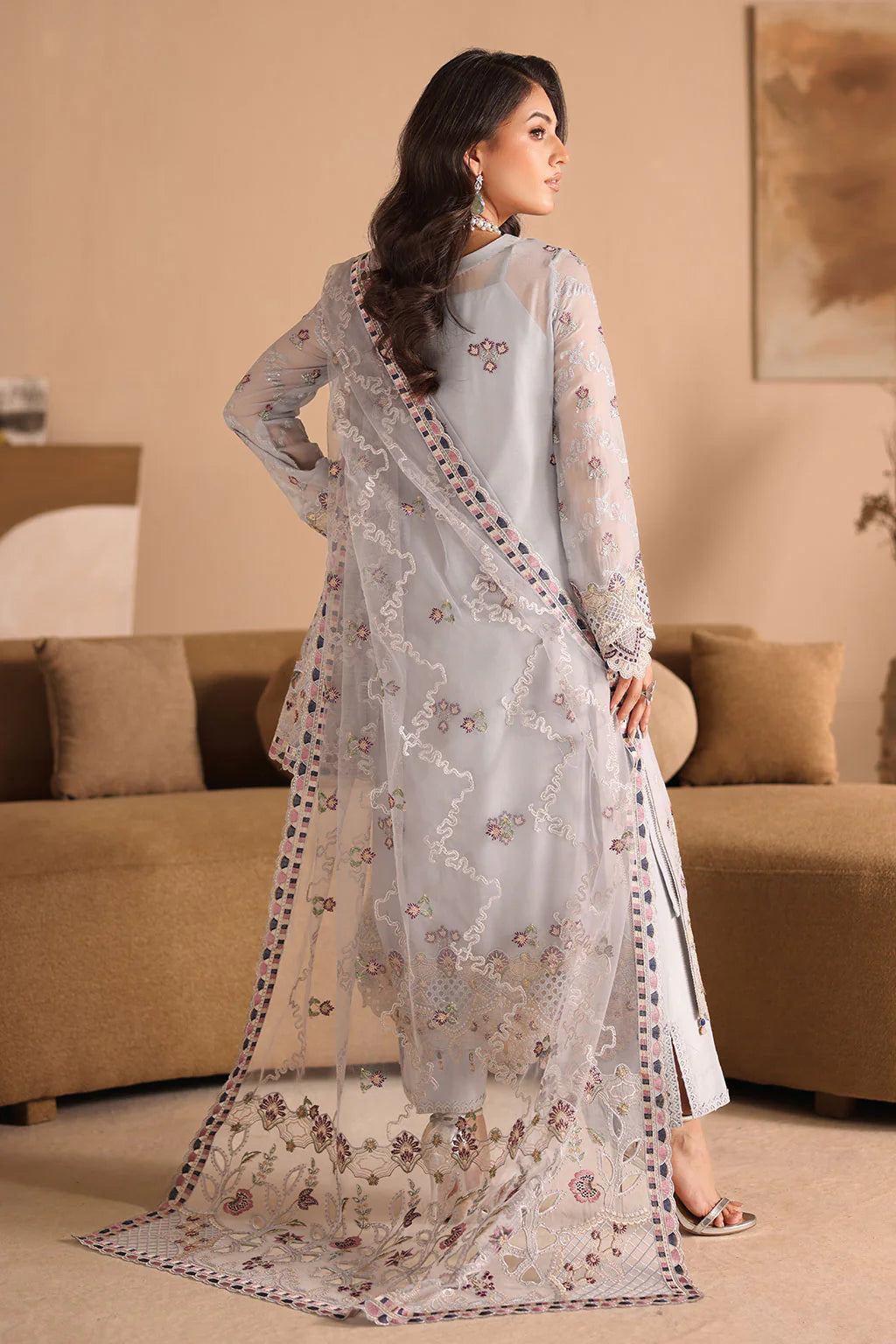 Ramsha 3Pc Embroidered Chiffon Suit K-302 gulbuy.com