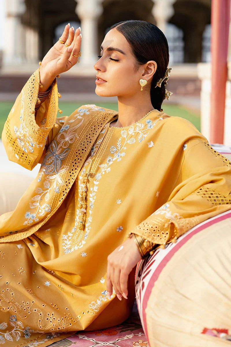 Cross Stitch 3Pc Embroidered Lawn Suit MUSTARD MIRAGE gulbuy.com
