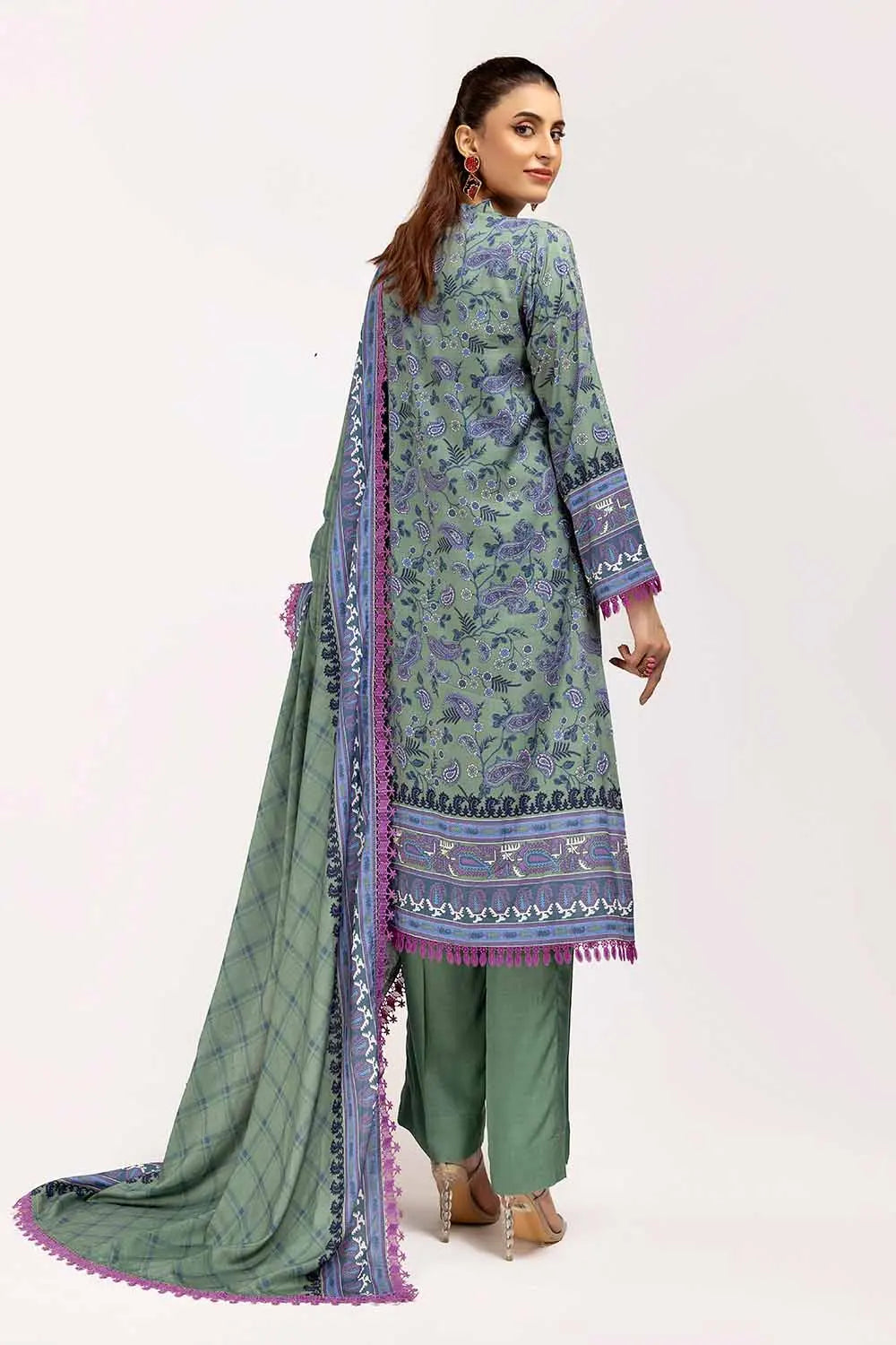 GulAhmed 3Pc Printed Linen Suit LT-42002 gulbuy.com