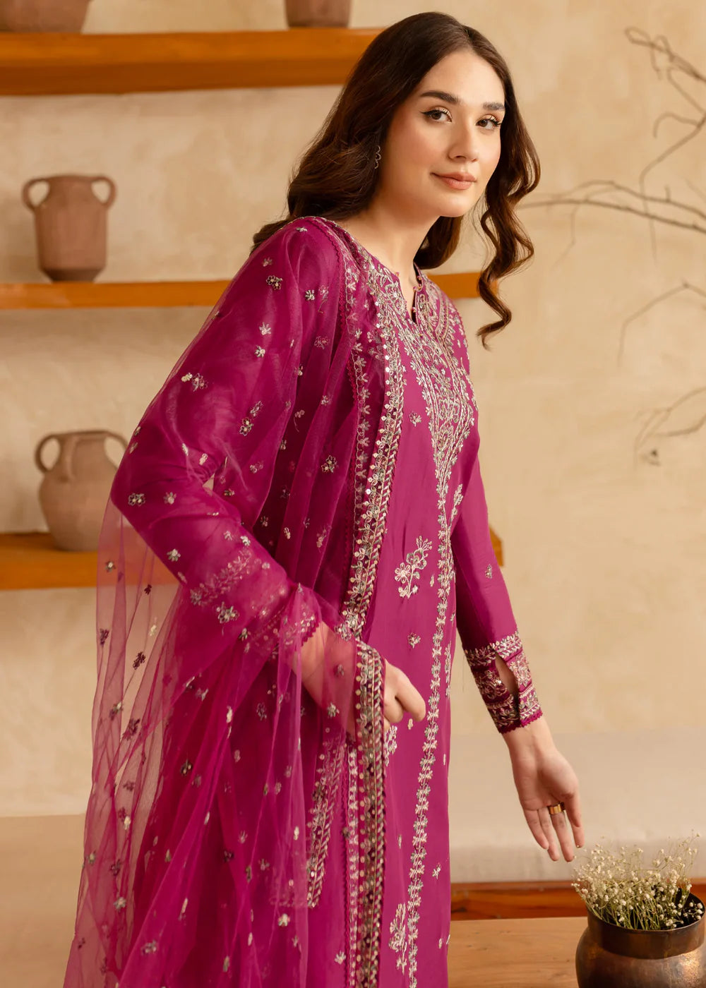 Warisha 3Pc Embroidered Lawn Suit Ehaad gulbuy.com