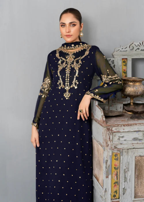 Agha Jaan 3Pc Embroidered Chiffon Suit JHEEL gulbuy.com