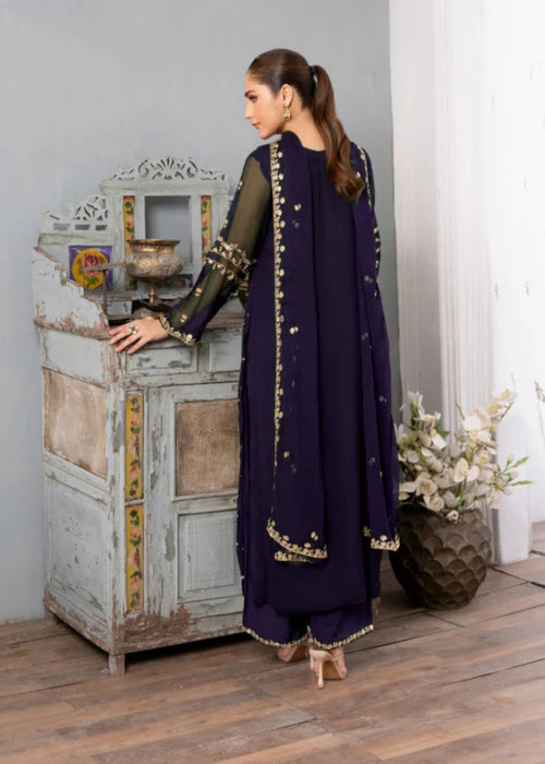 Agha Jaan 3Pc Embroidered Chiffon Suit JHEEL gulbuy.com