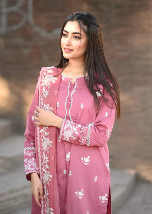 Tehzeeb Libas 3Pc Embroidered Lawn Suit IGL1792 gulbuy.com