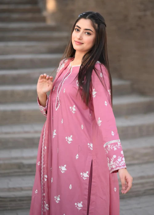Tehzeeb Libas 3Pc Embroidered Lawn Suit IGL1792 gulbuy.com