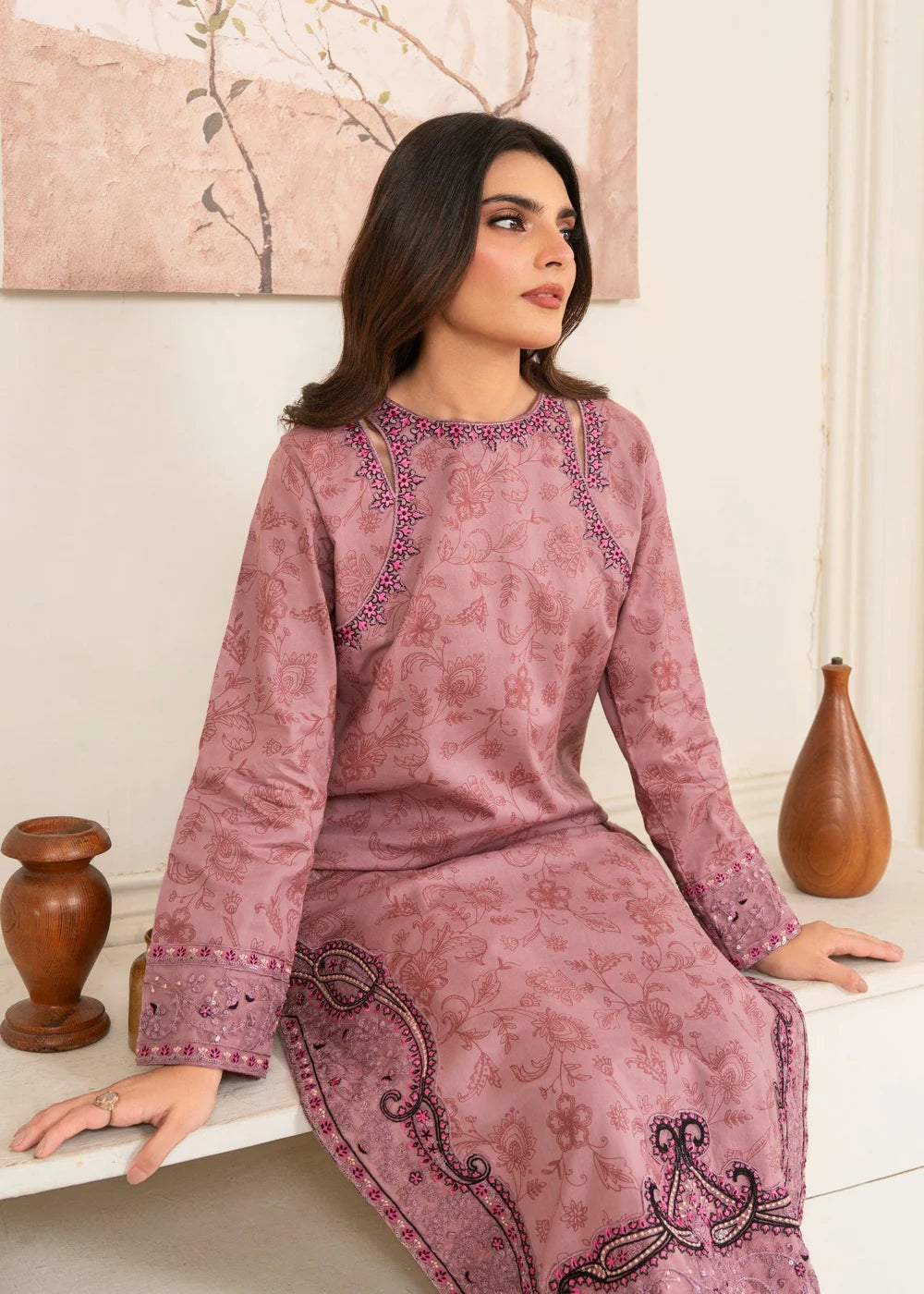 Sahibas By Mirza 2Pc Embroidered Lawn Suit Minsa gulbuy.com