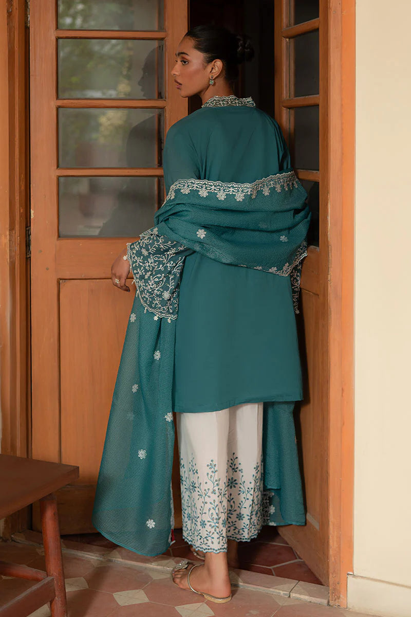 Cross Stitch 3Pc Embroidered Lawn Suit TEAL DREAM