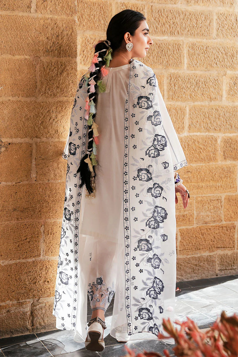 Cross Stitch 3Pc Embroidered Lawn Suit WHITE SMOKE gulbuy.com