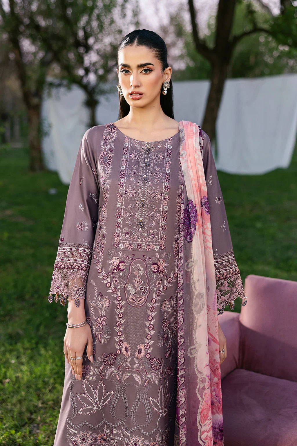 Ramsha 3Pc Embroidered Lawn Suit Y-1310 gulbuy.com