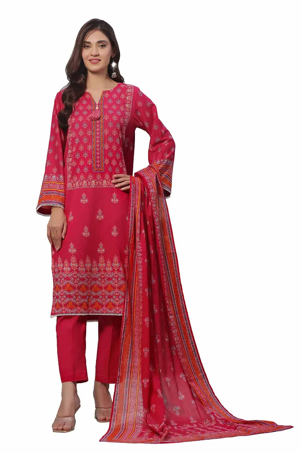 GulAhmed 3Pc Printed Khaddar Suit SD-42005