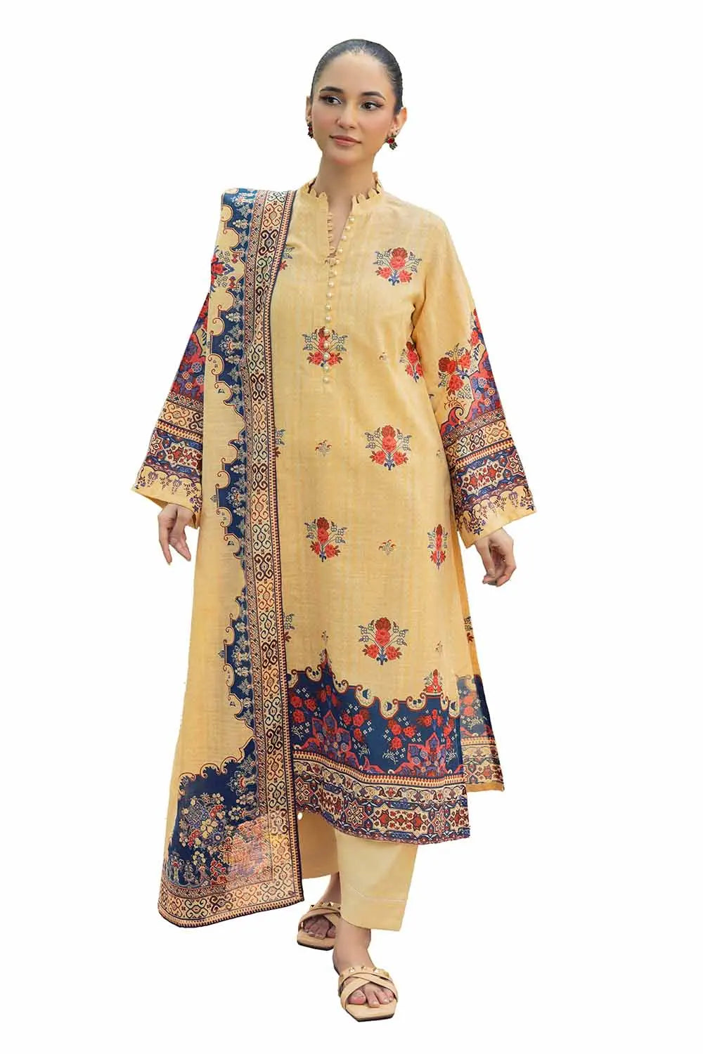 GulAhmed 3Pc Printed Khaddar Suit SD-42120