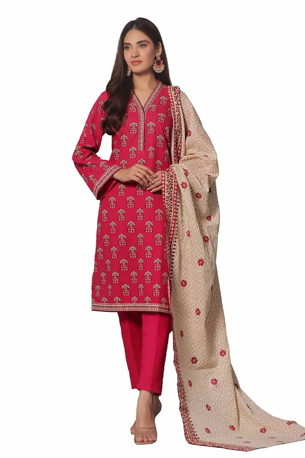 GulAhmed 3Pc Printed Khaddar Suit SD-42127