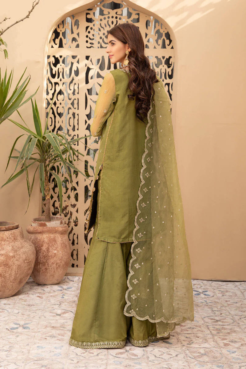 Maria B 3Pc Embroidered Raw silk Suit SF-EF21-07R1 gulbuy.com