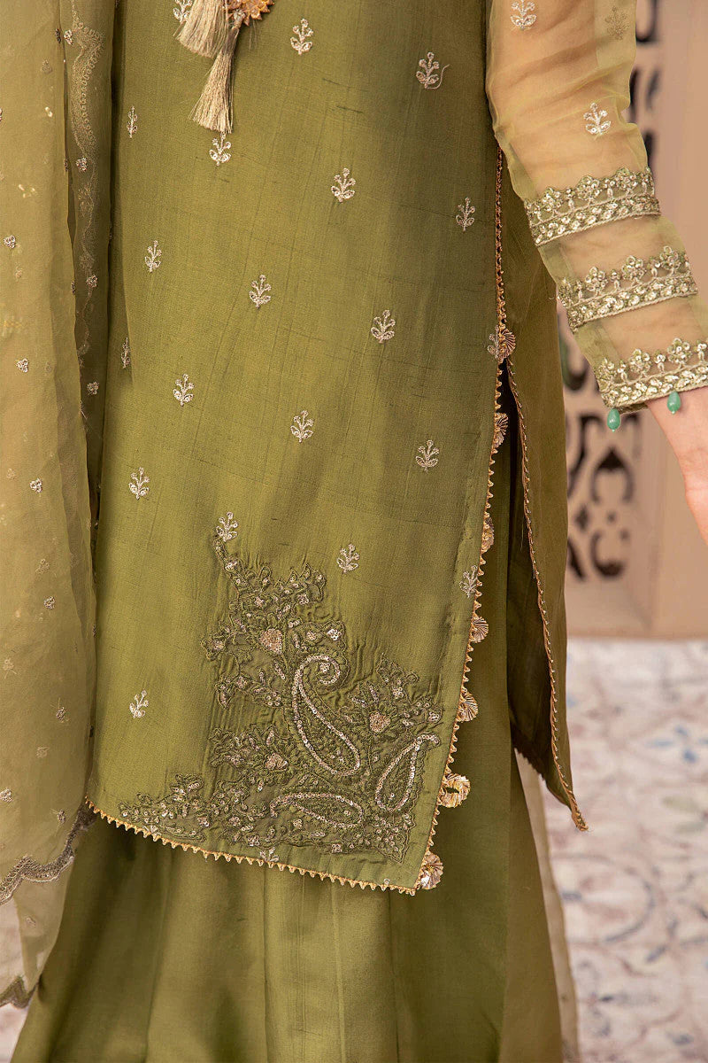 Maria B 3Pc Embroidered Raw silk Suit SF-EF21-07R1 gulbuy.com