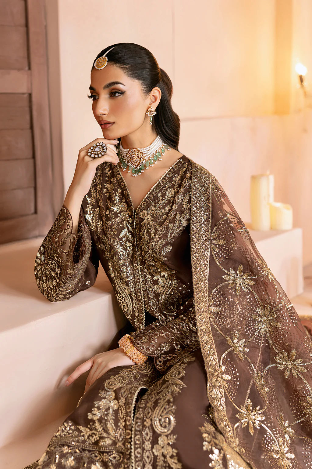 Ramsha 3Pc Embroidered Raw Silk Suit SS-108 gulbuy.com