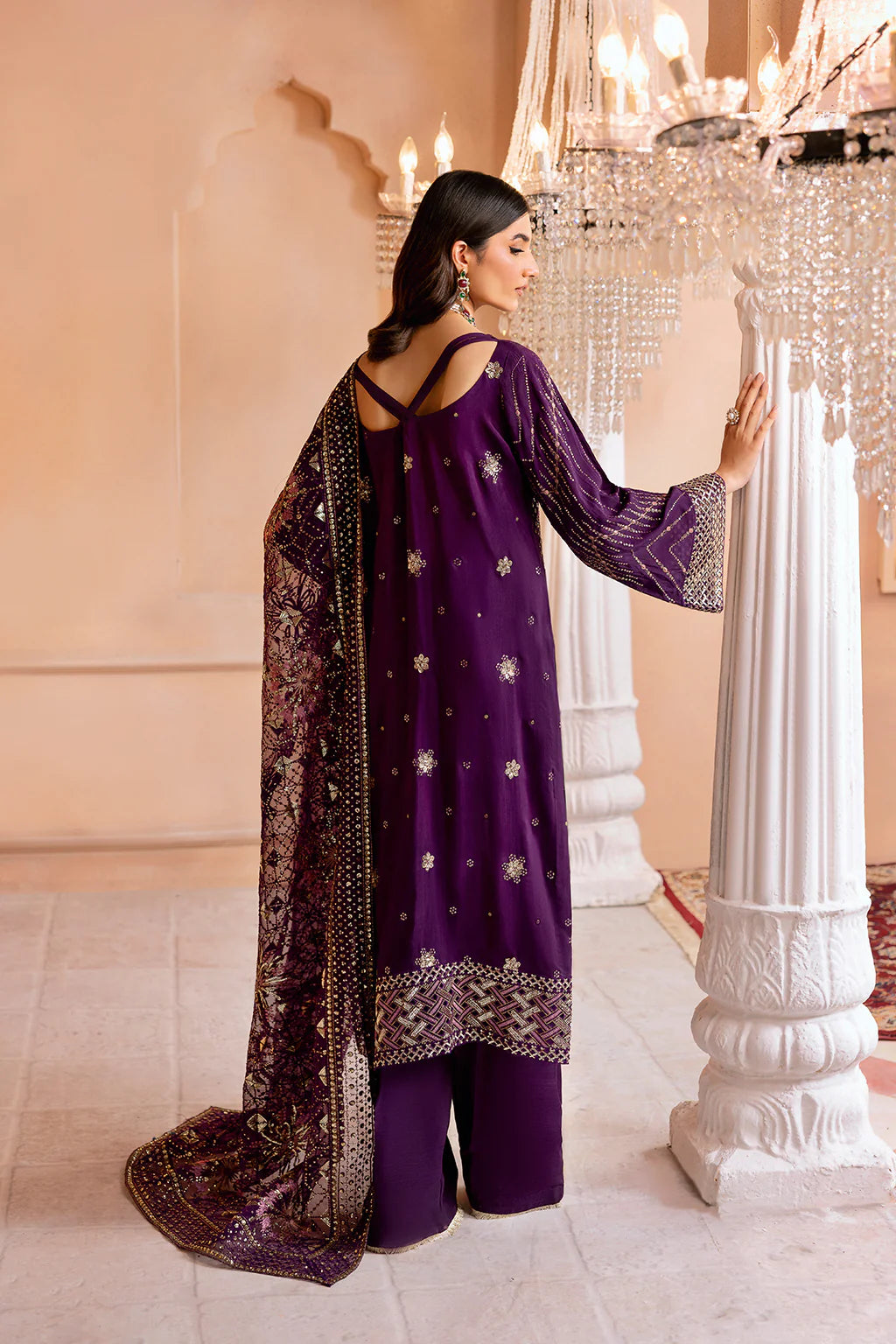 Ramsha 3Pc Embroidered Raw Silk Suit SS-104 gulbuy.com