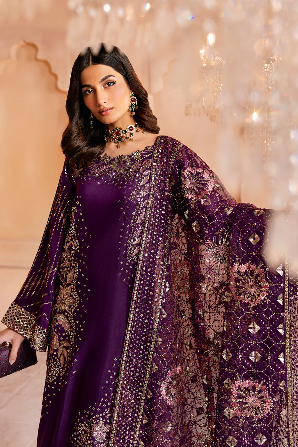 Ramsha 3Pc Embroidered Raw Silk Suit SS-104 gulbuy.com