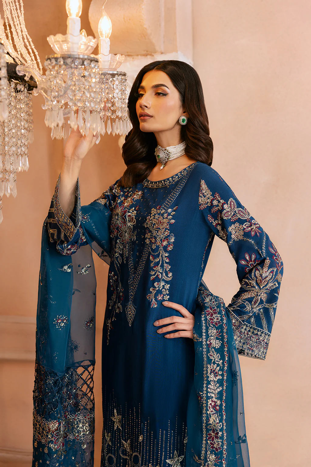 Ramsha 3Pc Embroidered Raw Silk Suit SS-107 gulbuy.com