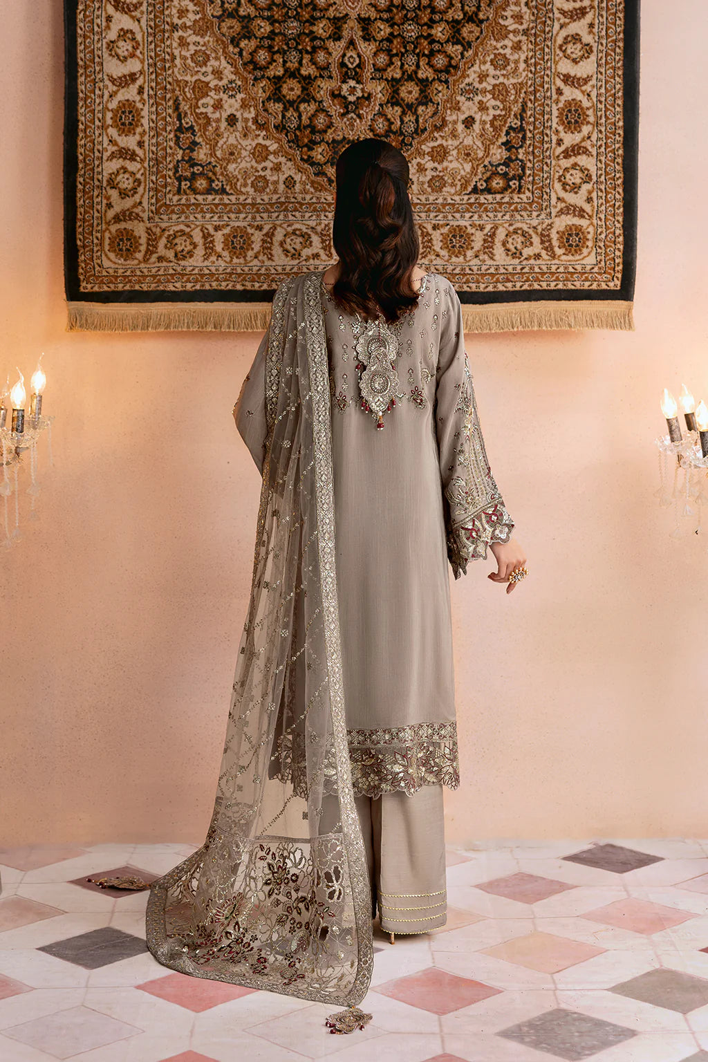 Ramsha 3Pc Embroidered Raw Silk Suit SS-103 gulbuy.com