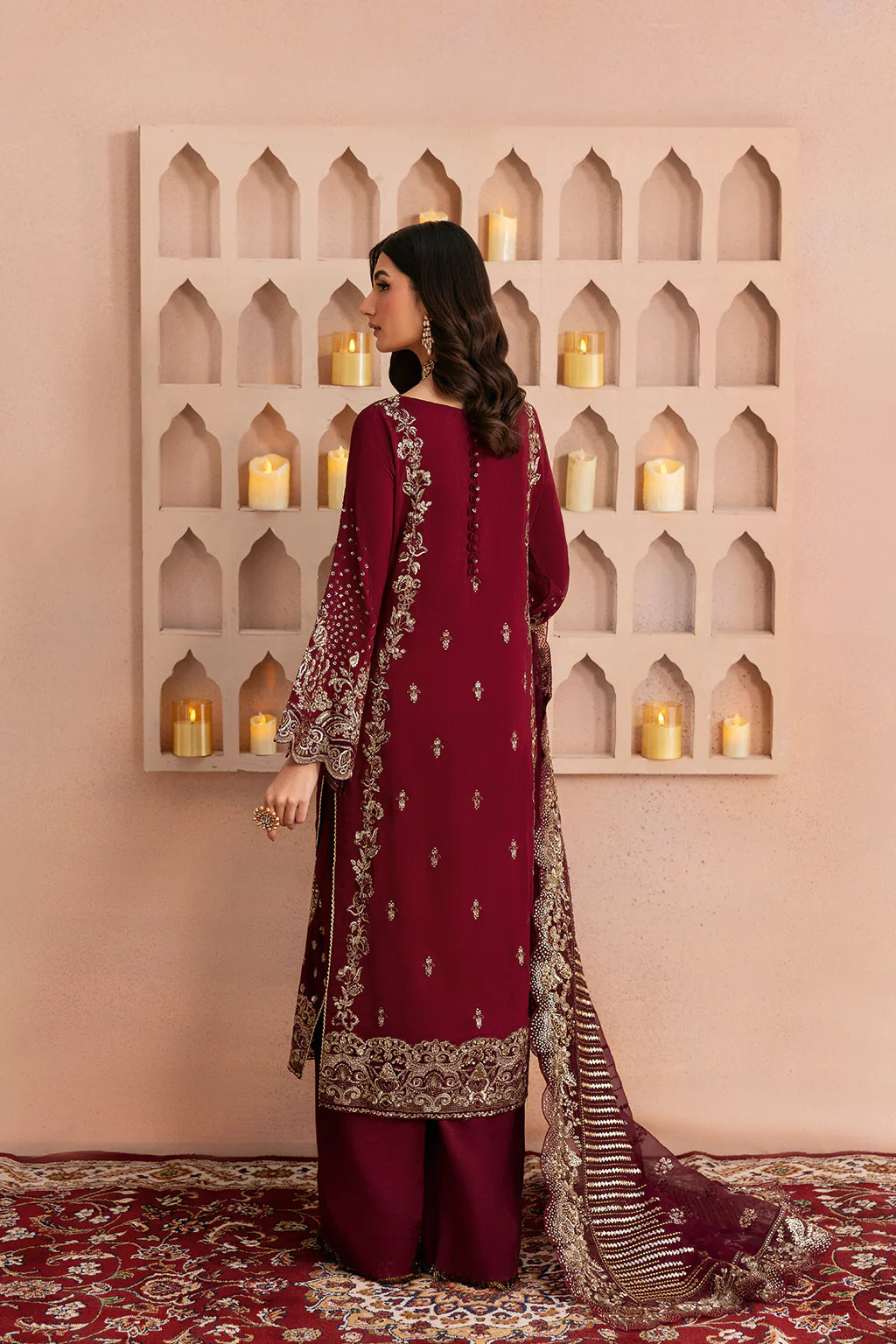Ramsha 3Pc Embroidered Raw Silk Suit SS-102 gulbuy.com