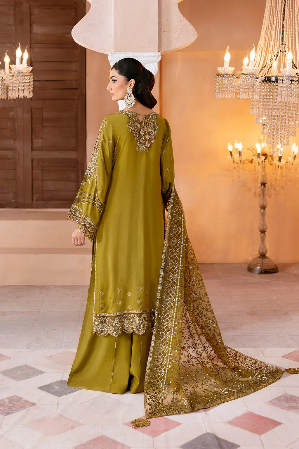 Ramsha 3Pc Embroidered Raw Silk Suit SS-106 gulbuy.com