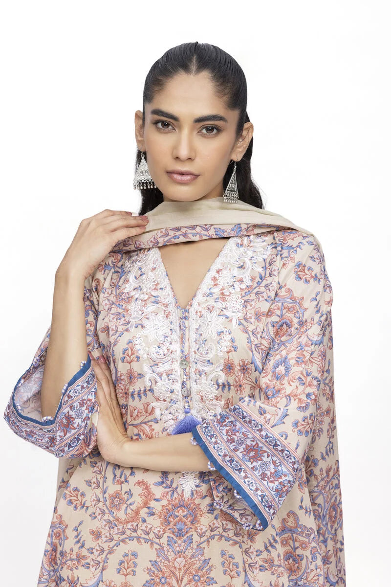 Khaadi 3Pc Printed Lawn Suit SS2314A gulbuy.com