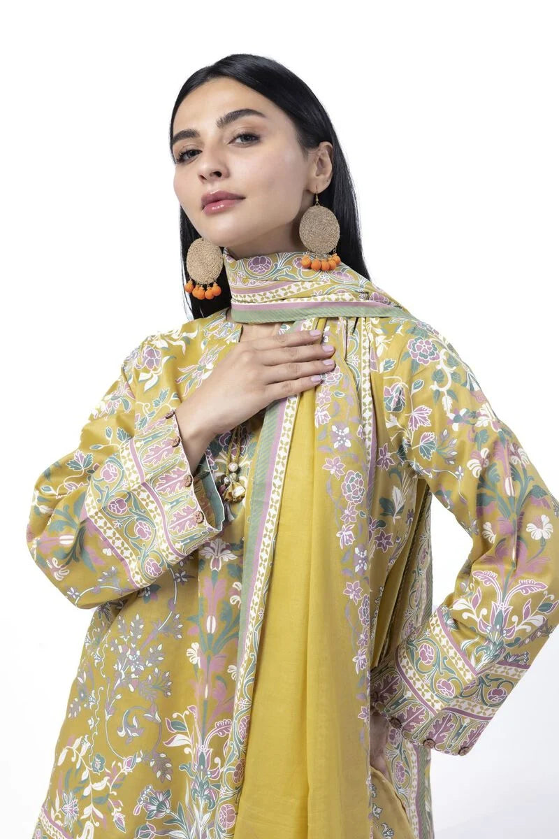 Khaadi 3Pc Printed Lawn Suit SS2324AST gulbuy.com
