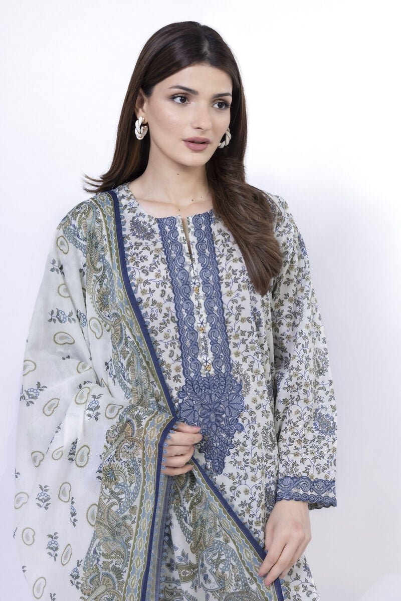 Khaadi 3Pc Printed Lawn Suit SS2401A gulbuy.com