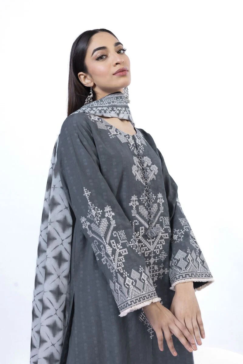 Khaadi 3Pc Embroidered Lawn Suit SS610B gulbuy.com
