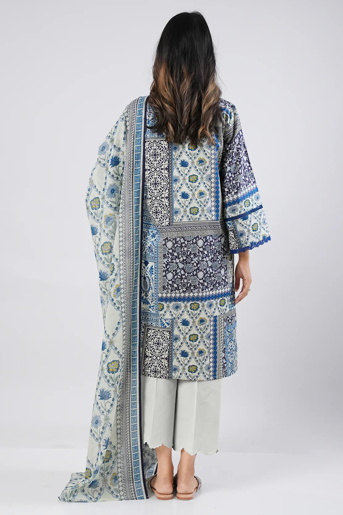 Saya 3Pc Printed Lawn Suit WUNS-5861 gulbuy.com