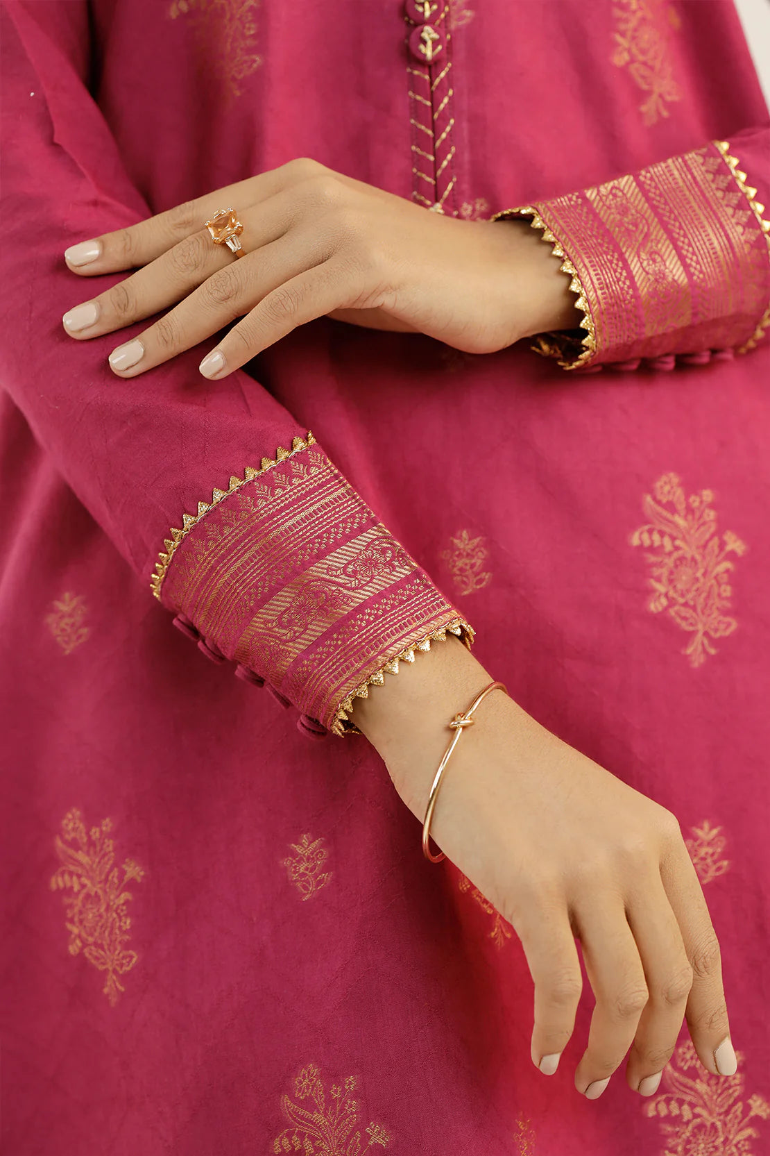 Saya 3Pc Jacquard Cotton Suit WUNS-5395 gulbuy.com