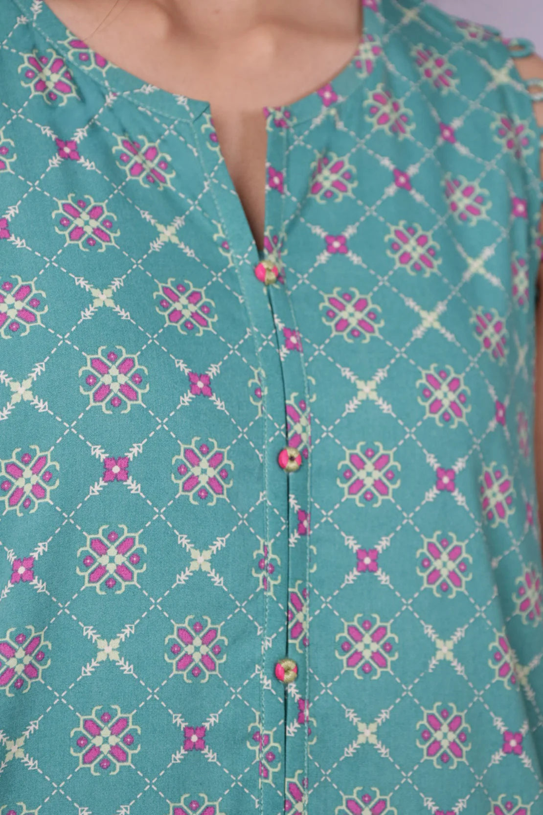 Saya 3Pc Printed Cotton Viscose Suit U01-24319-13A (SDT) gulbuy.com