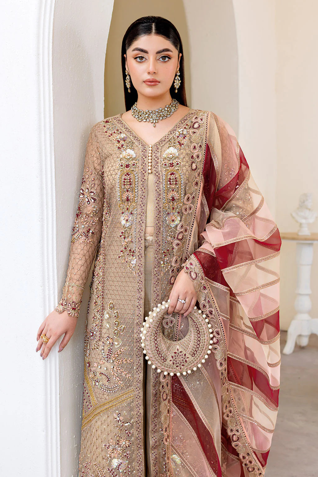 Ramsha 3Pc Embroidered Organza Suit H-508 gulbuy.com