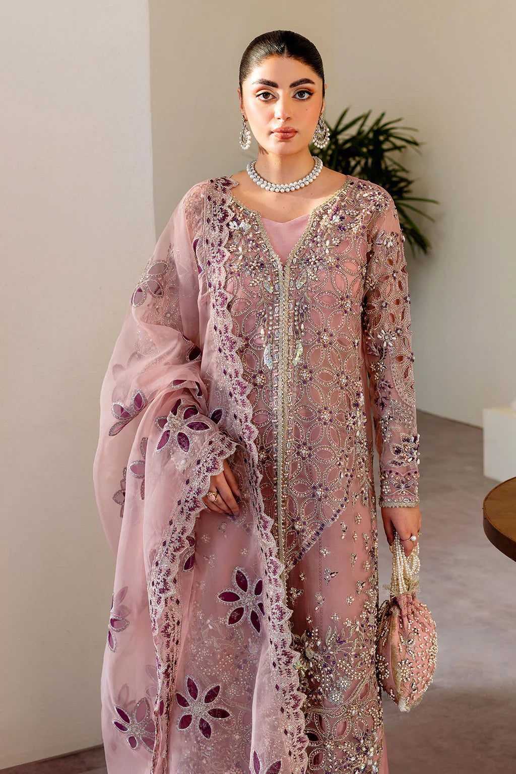 Ramsha 3Pc Embroidered Organza Suit H-501 gulbuy.com