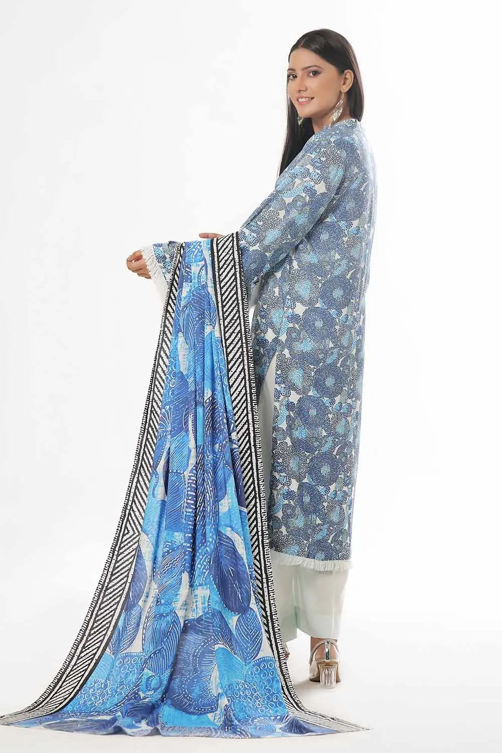 GulAhmed 3Pc Printed Linen Suit WNS-42002 gulbuy.com