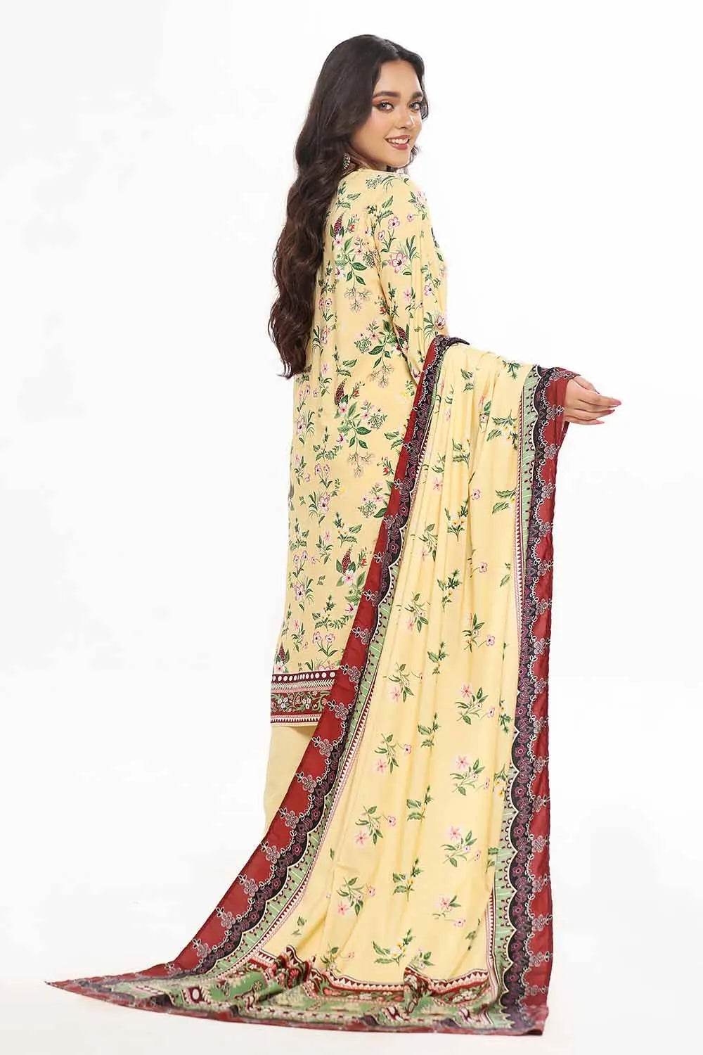 GulAhmed 3Pc Printed Linen Suit WNS-42076 gulbuy.com