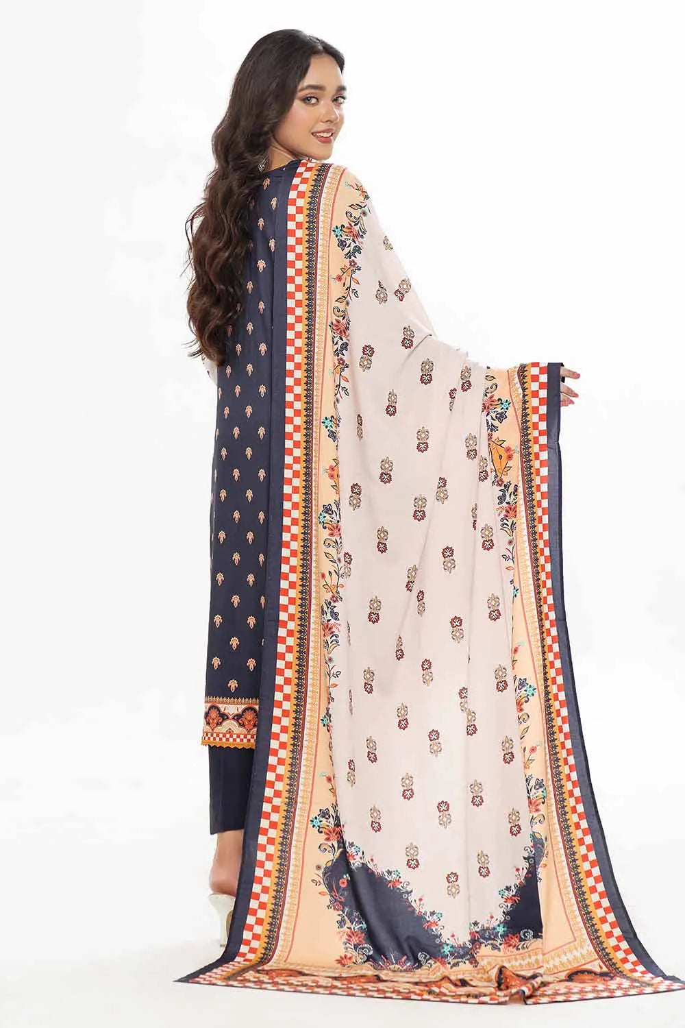 GulAhmed 3Pc Printed Linen Suit WNS-42077 gulbuy.com