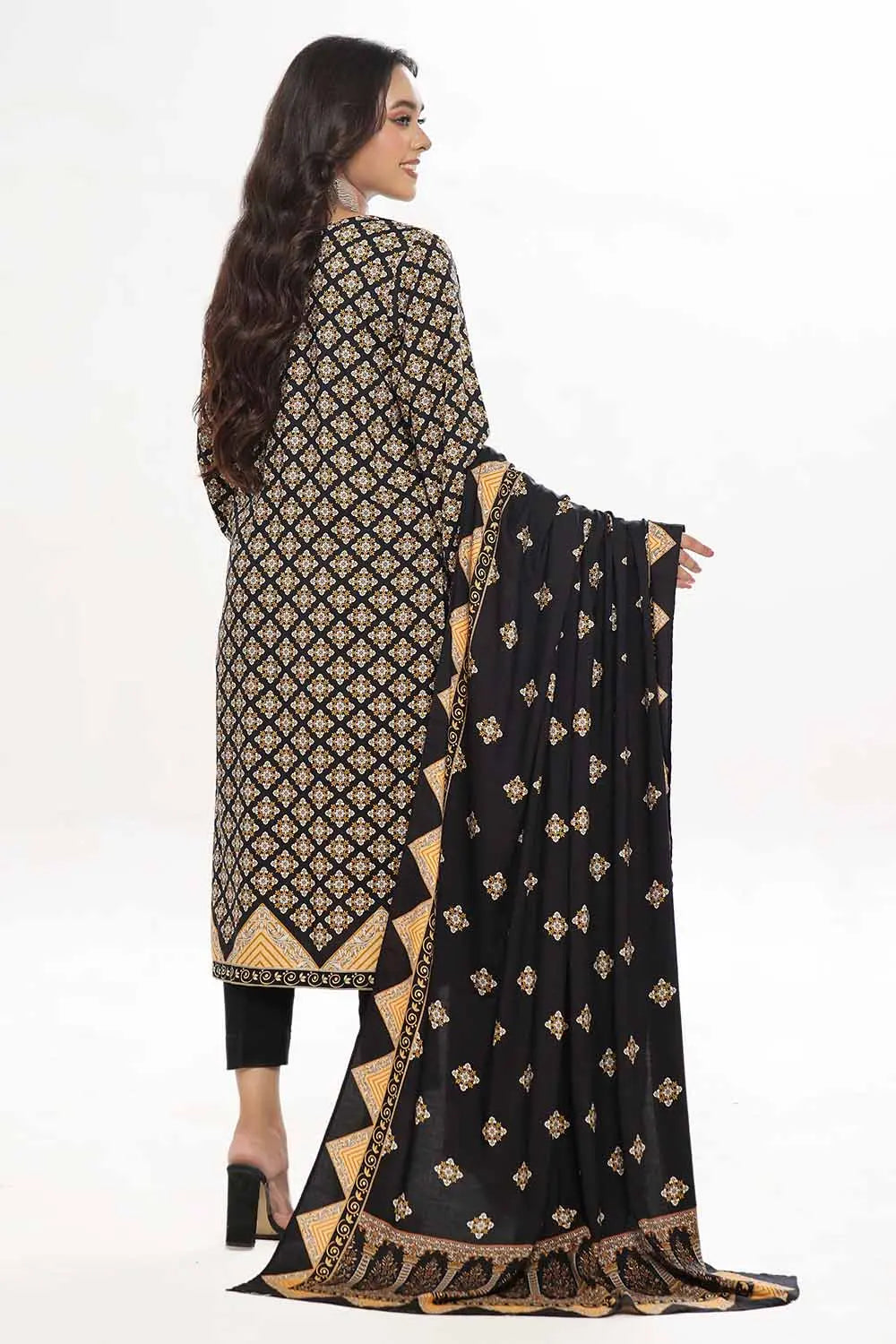 GulAhmed 3Pc Printed Linen Suit WNS-42080 gulbuy.com