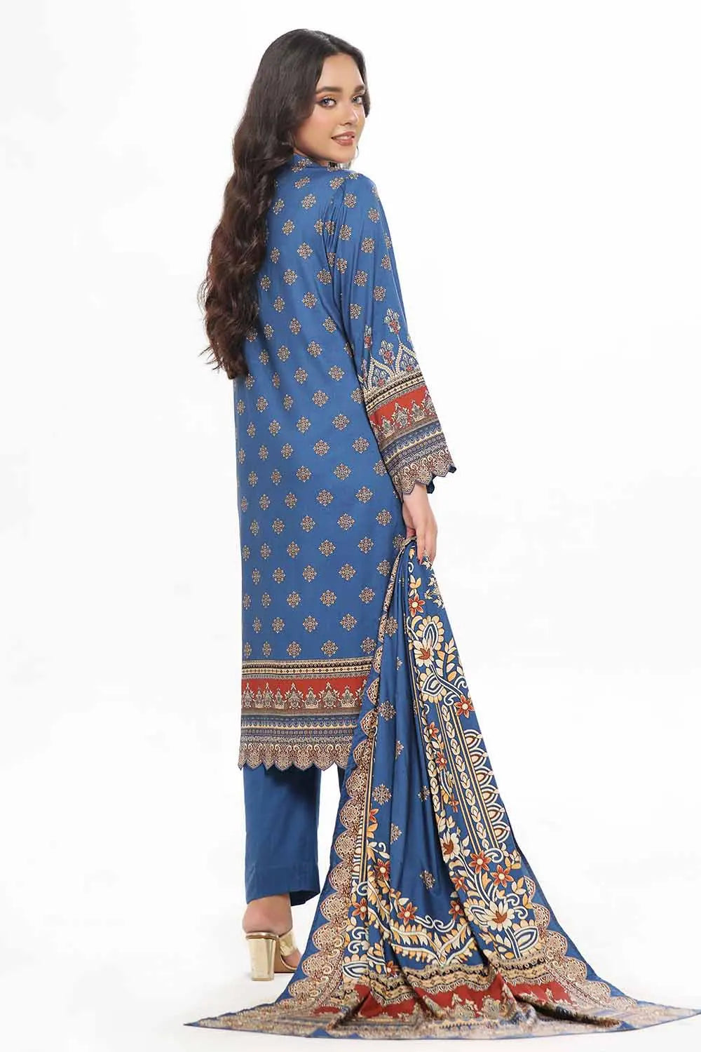 GulAhmed 3Pc Printed Linen Suit WNS-42081 gulbuy.com
