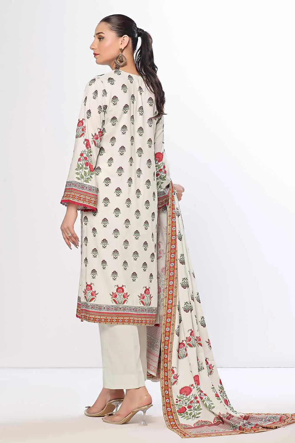 GulAhmed 3Pc Printed Linen Suit WNS-42083 gulbuy.com